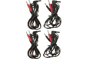 QUEAMBLER Tens - Electrodos de conexión DC 2.35 macho 2.0 mm con conexión hembra (4 unidades)