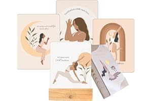 Mutzauber® 30 Affirmationskarten inkl. Aufbewahrungsbox + Holzaufsteller Motivationskarten Achtsamkeit für Erwachsene für positive Gedanken, Persönlichkeitsentwicklung, Selbstliebe (Mindfulness)