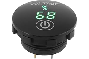 KEENSO Voltmetro Digitale 12V-24V LED, Voltmetro Impermeabile 12V-24V DC Voltmetro Batteria Indicatore Pannello Rotondo Universale per Auto Camion Moto Nave ATV RV Trattore Interruttori per auto