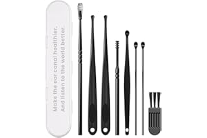 FEMOMETER FAMILY Ear Wax Removal Kit Ohrenschmalz Entfernungsset, 8 Stück Ohrreinigungsset Ohrenkürette Ohrenschmalz-Entfernungswerkzeug mit Reinigungsbürste und Aufbewahrungsbox