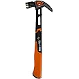 Fiskars Universal Hammer IsoCore L with Curved Claw, Length: 34 cm, Weight: 779 g, Black/Orange, 1027203