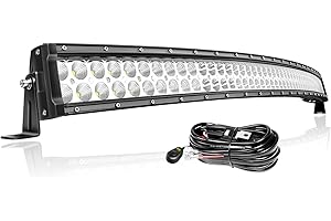 PICAA Curvo 52 Pollici 300W Barra led Fuoristrada, Led Bar Offroad con 12V Kit Cablaggio, 6000K Bianco Barra Luminosa a Led Auto per Camion 4X4 SUV ATV Trattore