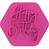 LissieLou Happy Birthday Cookie Stamp Icing Fondant Embosser for Birthday Celebrations