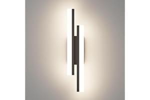 Klighten Kinkiet do wnętrz 40 cm, 12 W 850 lm, lampa ścienna LED Mordern, dekoracyjne kinkiety do sypialni, salonu, korytarza, schodów, naturalna biel 4000 K, czarna