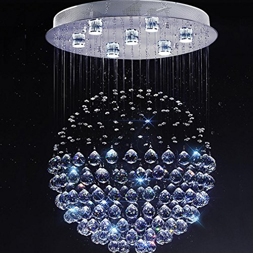 GRFH Modern bedroom living room ceiling LED ceiling drape lights round crystal chandelier crystal ball 30CM*40CM