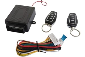 MASO Style7 - Kit per chiusura centralizzata dell’auto con telecomando, universale, con scatola di controllo, 2 telecomandi di ricambio per chiusura centralizzata dell’auto