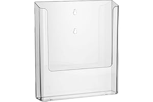 ogoPLUS DIN A4 Wandprospekthalter Hochformat / Prospekthalter, Prospektständer, Flyer-Ständer, Flyerhalter, Prospektbox glasklar, Aufsteller, Werbung, Wandmontage
