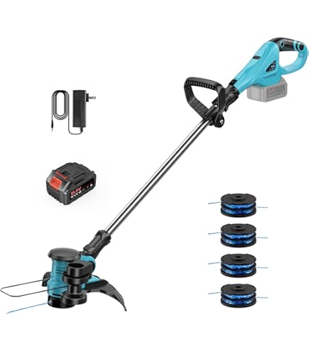 Decespugliatore A Batteria 21V Brushless - Tagliabordi Con 2 Batterie 2.0Ah E Lame - Foto 9