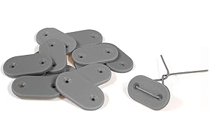 Simon & Co -Lot de 26- Fixation pour canisse et Brise-Vue - Couleur Gris - avec Fil résistant - en Bonus Une Petite étiquette en Bamboo pour étiqueter Vos Plantes !