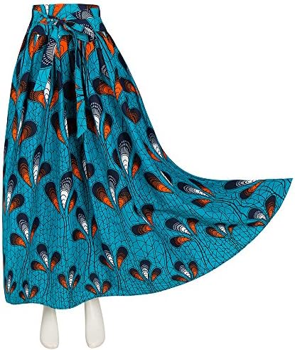 Candow Look Batik Wax Fabric Printed Skirt High Waist Long Skirts