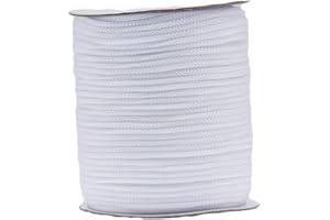 ‎IHKFILAN IHKFILAN Polypropylen Utility Rope Kordelzug Hohl geflochtenes, PP-Seil Barrier Rope Polypro Rope, Flechtleine Tauwerk,Outdoor Seil Knotenfest (White, 5MM)