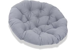 JIcloun 130cm Coussin pour Loveuse Fauteuil Rond Impermeable Coussin Salon de Jardin Exterieur Coussin Fauteuil Papasan Coussin Chaise Ronde Rotin Coussin Balcon, Terrasse - Gris