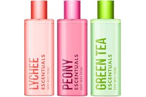 Escentuals Fruity Flowering Tea Coffret Brume Parfumée, Lychee, Peony and Green Tea Brume Corporelle Parfumée Pour Femme 250ml (Lot de 3)
