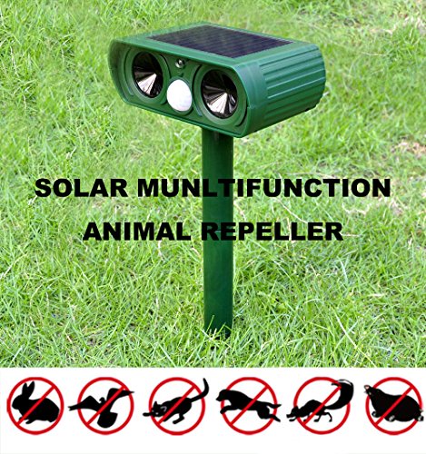 Tierabwehr, KENO Solarbetrieb Ultraschall Tiervertreiber Hundeschreck Katzenschreck Gegen Hunde, Katzen, Mäuse, Ratten, Kaninchen, Rehe, Füchse, Vögel für Ihre Garten und Haus - 8