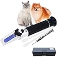 Portable Clinical Refractometer with ATC for Urine Specific Gravity RI Measurement of Pet Dog Cat 1.000-1.060RI and Blood Serum Protein 2-14g/dl, Free Pipettes