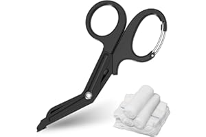 KIPTVO Modern Black Medical Scissors, 7.5" Trauma Shears, for Nurses, First Aid, Firefighters, Paramedics