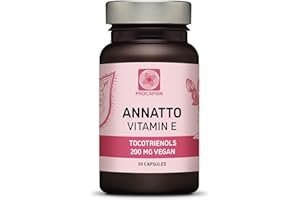 PROCAPSIN Annatto Tocotrienols Vegan Kala Health Vitamin E Supplements, Tocopherol Free, Eannatto Capsules Without PAH's and contaminants - Improved from Deltagold - 200mg - Non-GMO & Antioxidant (30)