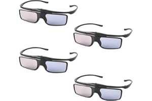 COCAR RF 3D Glasses 3D Rechargeable Shutter Glasses Suitable for RF 3D TVs and Projectors TDG-BT500A, SSG-5100GB, AN3DG40, Pack of 4