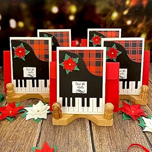 Crack of Dawn Crafts Red Plaid Christmas Cards Pack of 5 - Christmas Carols