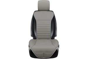 cilycily 1Piece Car Seat Cover Universal PU Leather Front Car Seat Protector Driver Seat Cover with Narrow Backrest for Four Seasons (53×52 cm) (grey-b)