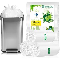Lot De 100 Sacs Poubelle Résistants 45x50 Cm – 10 Litres – Vert – Anti-déchirure Pour Cuisine, Salle De Bain, Chambre