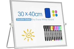 Magnetisk whiteboard med stativ, 30 x 40 cm, kan torkas av