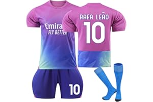 OverstepA Maglie da Calcio per Adulti e Bambino, Maglia Calcio 2023 2024, Numero 10, 11 Completo Calcio con Calze, T-Shirt Pantaloncini di Calcio da Uomo Bambino