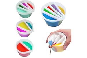 WINMANY Geteilter Becher für Farbgießen Silikon Geteilte Tasse Flüssigkeit Kunst geteilter Becher aus Kunstharz zum Ausgießen Malwerkzeuge DIY Basteln Zeichnen Zubehör geteilter Becher mit Trennwänden