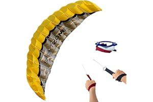 Touch the sky Cerf-volant double ligne de 254 cm | Cerf-volant de parachute pour enfants et adultes | Cerf-volant puissant pour la plage, l'été, les activités extérieures | Sangles de poignet