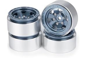 ZHRCFUN MOHERO Lot de 4 roues Beadlock Jantes en métal CNC pour 1/18 Tra-xxa Trx4-M RC Crawler Car, Titane