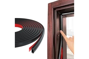 Esufeir 236”/6M D-shape Rubber Door Sealing Strip Upvc Window Weather Stripping for 2.5-6mm Gap,Self Adhesive Pvc Soundproofing Front Door Frame Insulation Seal Draft Excluder,Noise Wind Blocker,Black