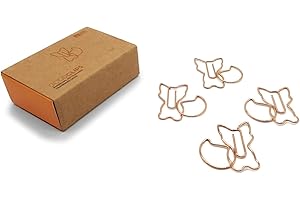 DESIGNMANUFAKTUR BERLIN GOLDCLIPS niedliche süße Deko Clips Büroklammern Heftklammern Lesezeichen Paperclip rose vergoldet in schöner Verpackung, Motiv Fuchs/Fox