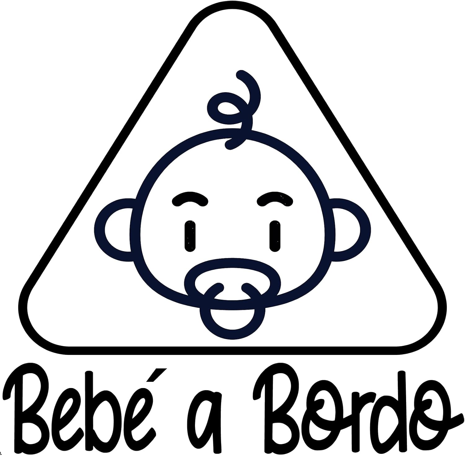 Pegatina Bebé a Bordo. Adhesivo vinilo para coche o moto. Sticker (Baby On Board, Baby In Car) (41.Bebé niño triángulo)
