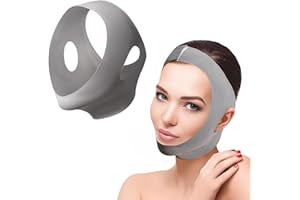 JIEYUCHU Reductor de Papada, Reutilizable Faja Facial Lifting, V Line Lifting Mask Correa Facial, Papada Reductor Mujer, Gris