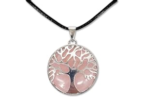 cotigo Collar de árbol de la Vida con Colgante Piedra Natural Energeticas - Distintas Piedras Semipreciosas