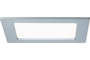 Paulmann 92077 Kit encastrés Quality Panneau LED, carré, 1x12W, 4000K, 230V, 165x165mm, Chrome mat/Plastique