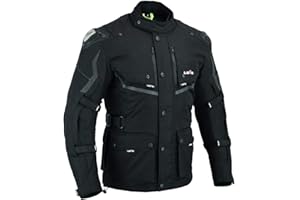 LOVO - Chaqueta Moto Tricapa 4 Estaciones Hombre - Chaqueta Moto Hombre con Protecciones para Todo el Año - Cazadora Moto Hombre de Alta Protección Longitud 3/4 - Ideal para Invierno y Verano
