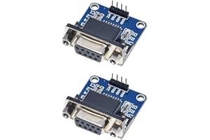 PENGLIN 2PCS Adaptateur série RS232 DB9 Femelle vers TTL, 3.3V à 5V MAX3232 9 Broches Convertisseur de Module Femelle de Prot sériel