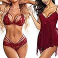 Billebon Women Babydoll Sleepwear Lingerie Night Dress Lingerie for Women Women's Babydoll Nightwear Honeymoon Babydoll Ladies Dresses