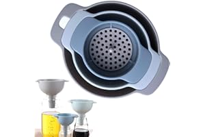 ALIMAT PLUS Plastic Funnel Set, 4 in 1 Detachable Funnels with Strainer, Reusable Small Funnel for Oil, Liquid and Flour