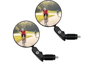 Babyfond 2 Pcs Bar End Bike Mirrors, 360˚ Rotatable Bicycle Mirrors for Handlebars, Wide Angle Convex Bike Mirrors Handlebar Rearview Mirror for For Mountain Road Bike Adult Cycling