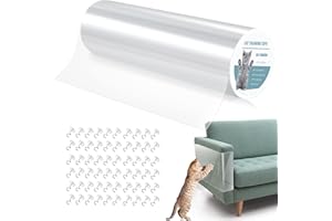 Pidsen Protezione Divano Graffi Gatto, 30x300cm Protezioni per Mobili Nastro Adesivo Anti-Graffio Protector, Trasparente Protezione per Divano per Gatti con Viti per Cancello Tavolo Armadio