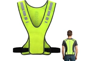 ALIDOU Hi Vis Running Vest, High Visibility Vest, Hi Vis Reflective Running Gears with Pocket, Reflective Jacket, Unisex Adjustable Breathable Reflectors Clothing, Perfect for Cycling Jogging at Night