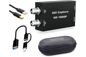 GRACETOP 1080P SDI auf USB 3.0 mit SDI Loopout Video Capture Card, for Game Streaming Video Recording for Windows, Linux, OS (SDI Capture Card)