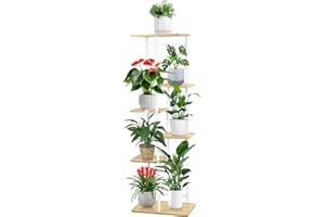 KOOEURU Support pour Plantes d'intérieur à 6 niveaux,106cm Porte Plante Interieur ,Etagere Plantes Interieur Support de Fleurs d'angle pour Terrasse, Jardin, Balcon, Salon, Chambre à Coucher