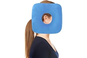 YUNCHONGUK Piercing de almohada con agujero, para orejas contra dolores de oreja, cojín para orejas, cojín cervical para dormir de lado, anillo para dormir de lado para aliviar el dolor en la oreja, almohada