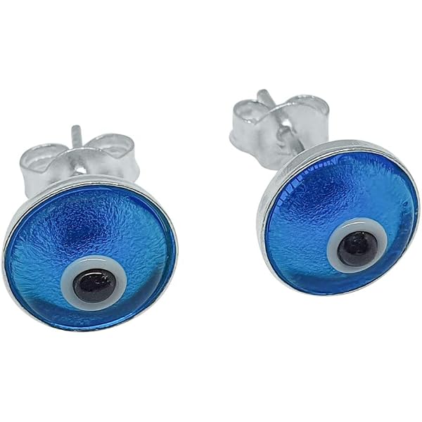 Orecchini E Collana Nazar Boncuk In Argento 925 - Set Gioielli Turco Con Occhio Blu, Regalo Elegante Per Lei