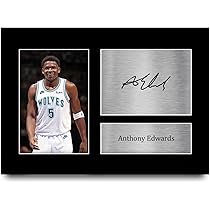 HWC Trading A4 Anthony Edwards Minnesota Timberwolves Basketball