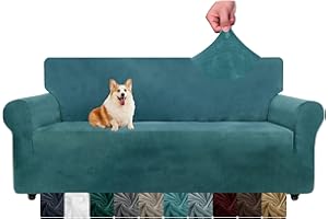 NC CHELZEN Aksamitne pokrowce na kanapę, 3-osobowe, grube, rozciągliwe pokrowce na sofę, dla psów, zwierząt domowych, antypoślizgowy pokrowiec na sofę, zmywalny, ochraniacz na meble, do salonu