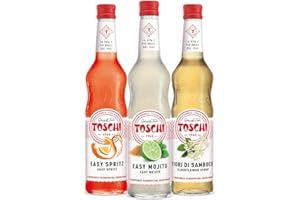 TOSCHI Set per aperitivo: Sciroppi Spritz, Mojito e Fiori di Sambuco per aperitivi, alcolici o analcolici.